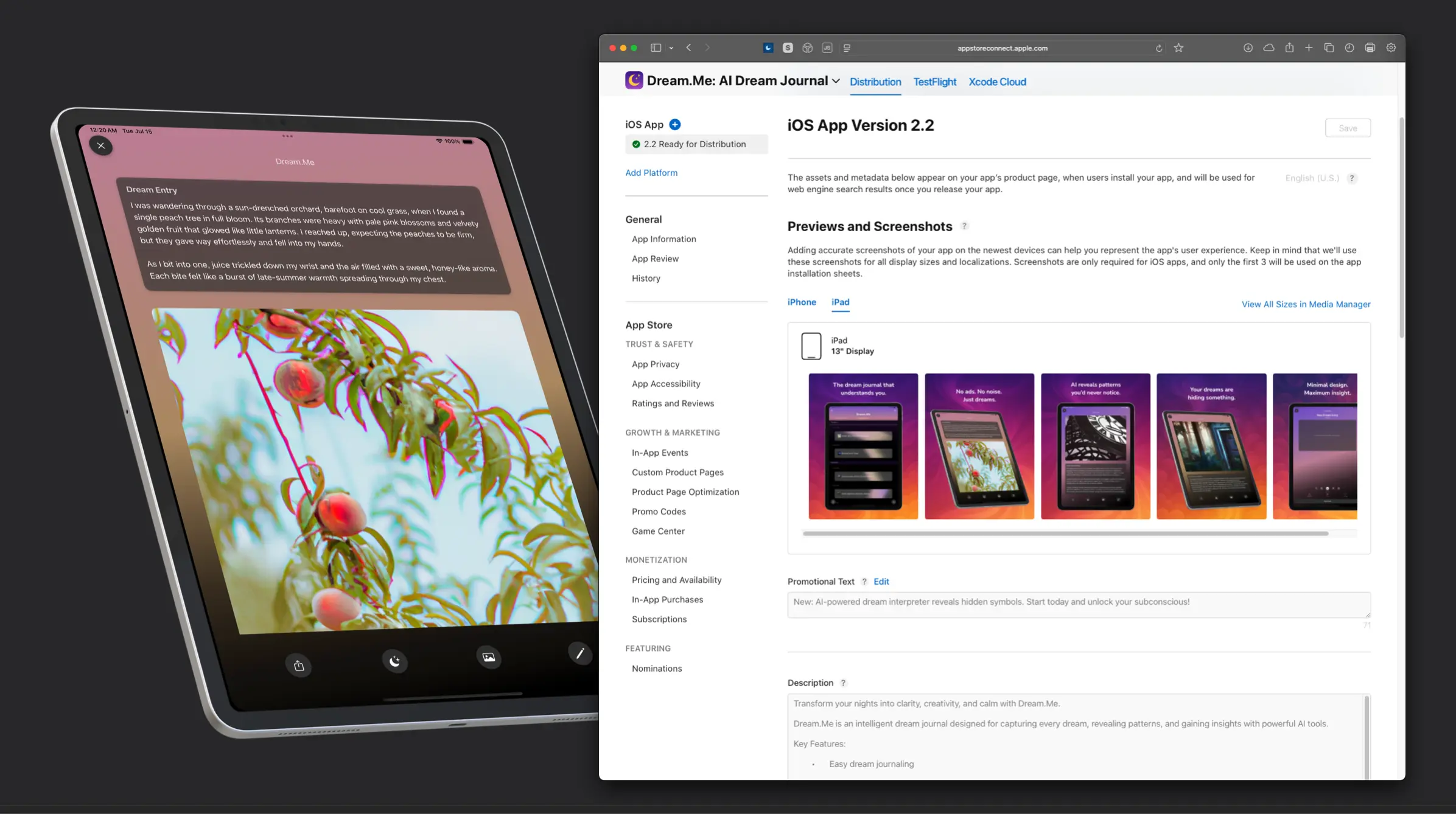App Store Connect & iPad UI